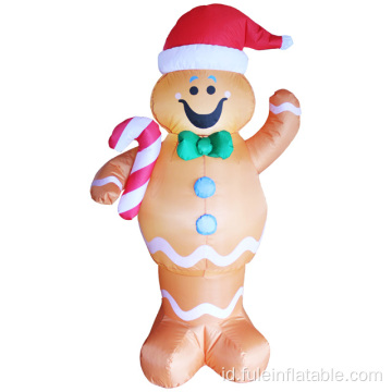Gingerbread tiup liburan untuk dekorasi taman Natal